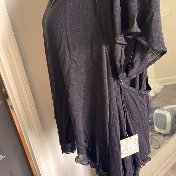 NWT Black layered Free People Fun and Funky Boho Tee size Small - Picture 5 of 6